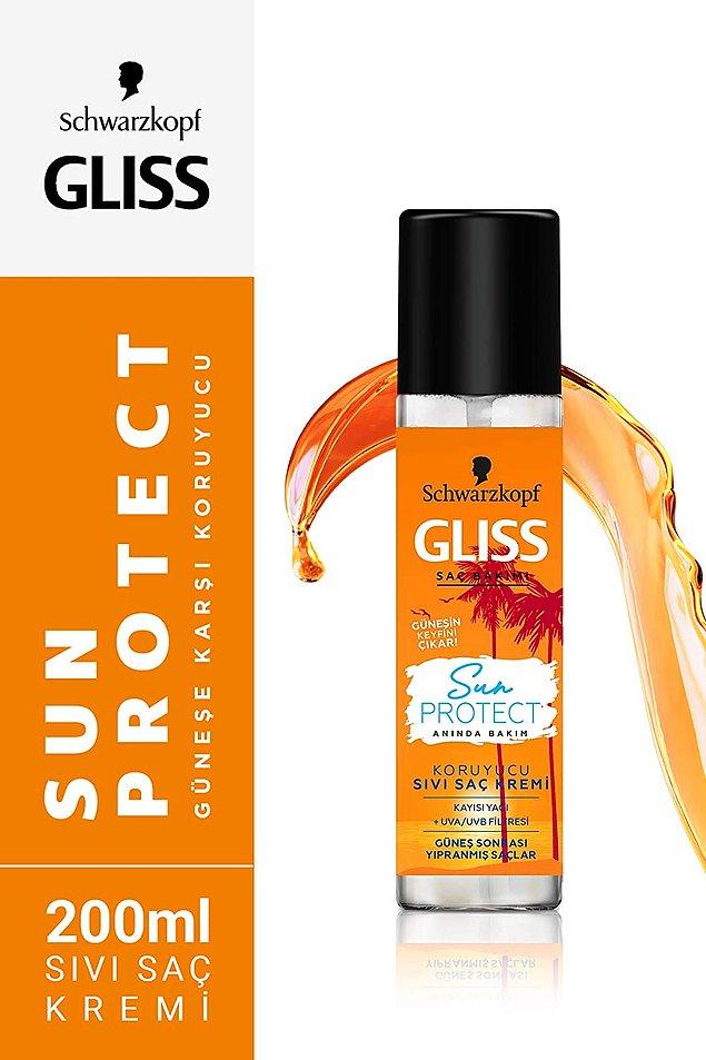 14. Schwarzkopf Gliss güneşe karşı koruyucu sıvı saç kremi, güneş sonrası yıpranan saçlarınızı onarmanın bir diğer yolu.