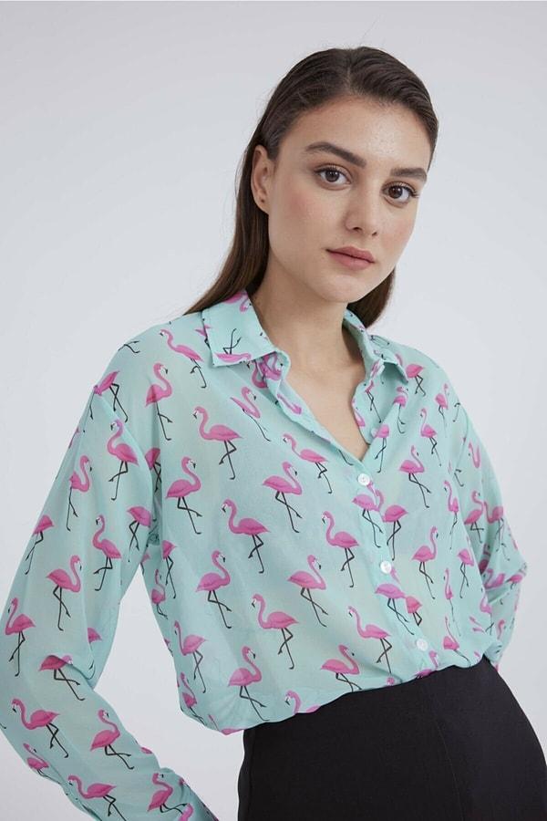 17. Flamingo desenli gömlek, biz bunu çok sevdik!