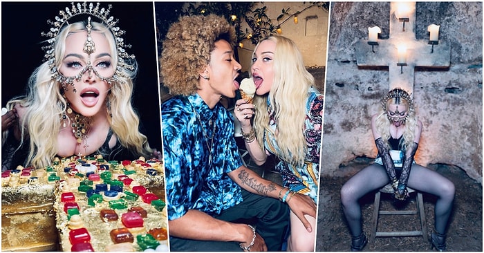 63.Yaş Gününü Kutlayan Dünya Yıldızı Madonna'nın Ömür Boyu Unutamayacağınız Partisinden Özel Kareler