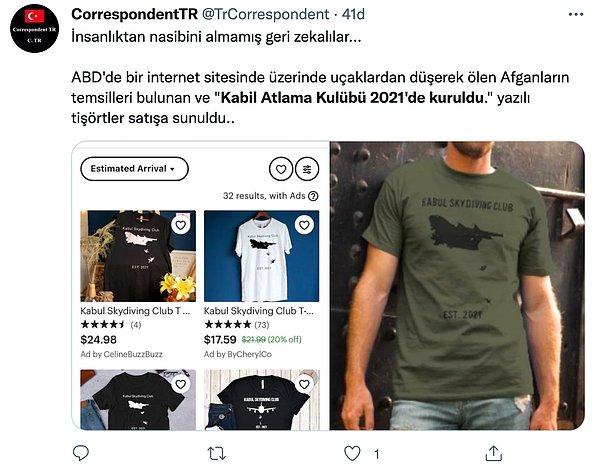 Tişörte, sosyal medyadaki yurtdışı kullanıcılarının yanısıra Türk kullanıcılar da tepki gösterdi 👇👇👇