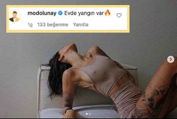 8. Oyuncu Ozan Dolunay, kız arkadaşı olan Pelinay Yiğit'in fotoğrafına 'Evde yangın var' yorumunda bulundu.🧿