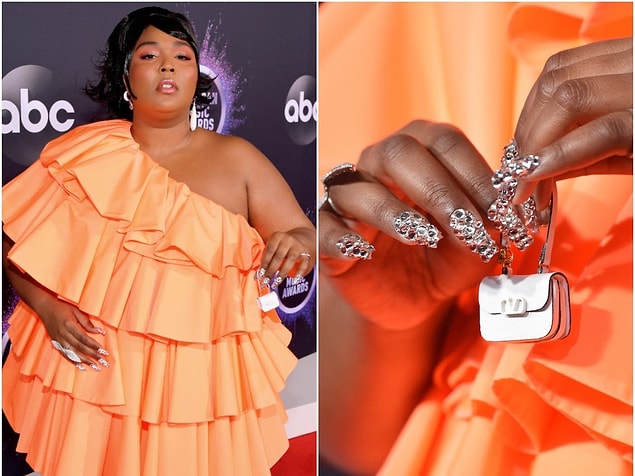 3. Lizzo'nun, ödül töreninde taktığı bir ev değerinde olan minicik Valentino çantası.