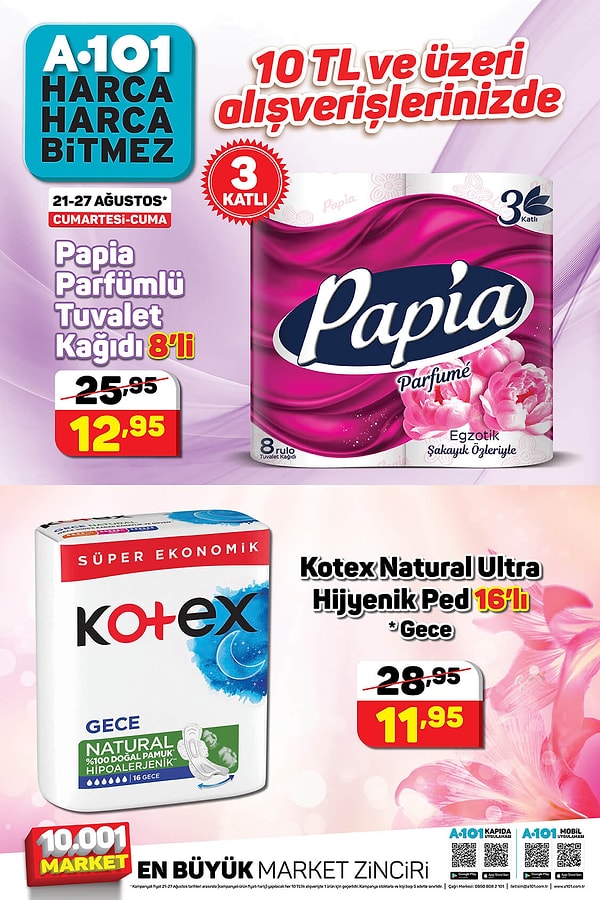 Kotex Natural Ultra Hijyenik Ped 16’lı: 11.95 TL