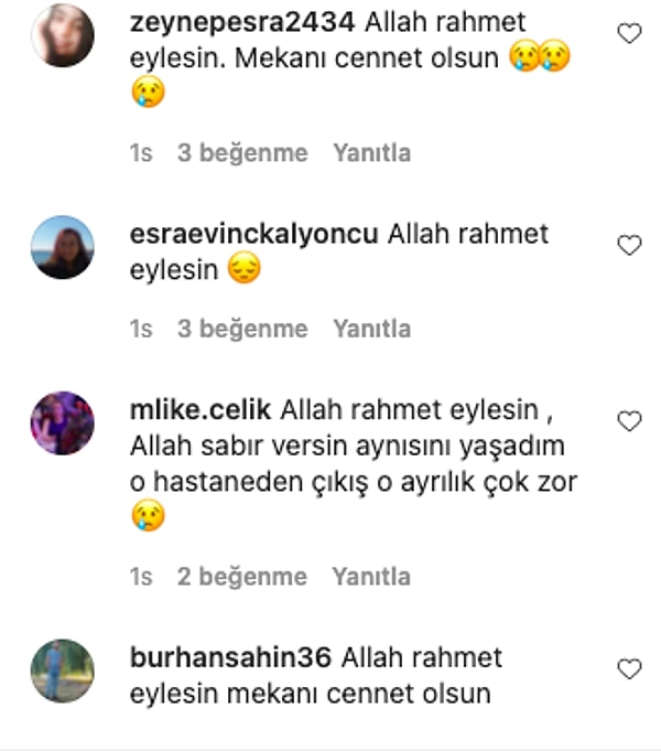 Ardından da ünlü oyuncuya başsağlığı mesajları yağdı.