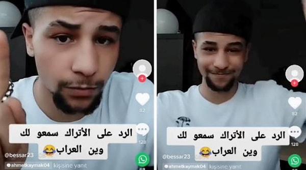 Video paylaşım platformlarından TikTok'ta "bessar23" kullanıcı adıyla paylaşım yapan Suriye uyruklu bir şahıs, yayın sırasında tepki çeken sözlere imza attı.