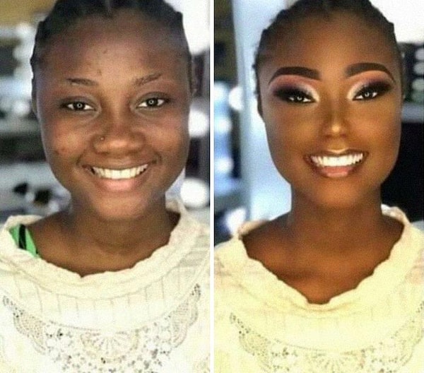 13. Макияж действительно потрясающий. Но этот нос