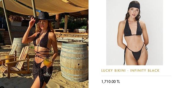 Duygu Özaslan'ın 'NORMAILLOT' markasına ait bikinisinin fiyatı ise 1.710 TL...