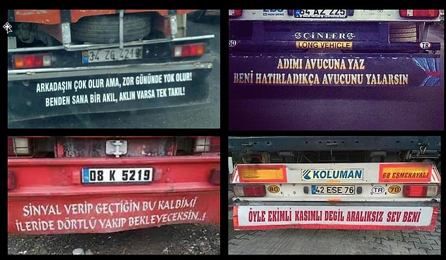 2. Duyguları ifade ediş biçimi olarak kamyon arkası yazıları