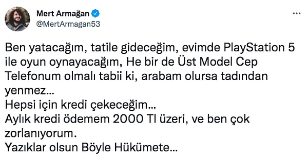 Şimdi Mert Armağan yeniden sosyal medyanın gündeminde. Bu sefer ki konumuz geçim sıkıntısı yaşayanlar... Bununla ilgili bir paylaşım yaptı Twitter hesabından.