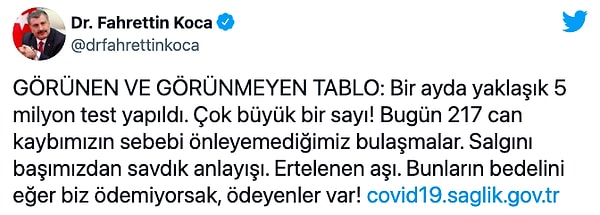 Bakan Koca'dan açıklama