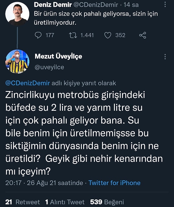 8. Deniz Demir'in tweeti de günün en çok tepki çeken paylaşımlarından biri oldu.