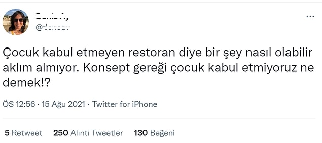 5. Konsept gereği çocukla gidemezsiniz demek.