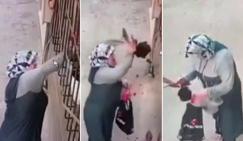 Pencere Önündeki Çiçeği Saksıdan Söküp Çalan Kadın Kameralara Yakalandı