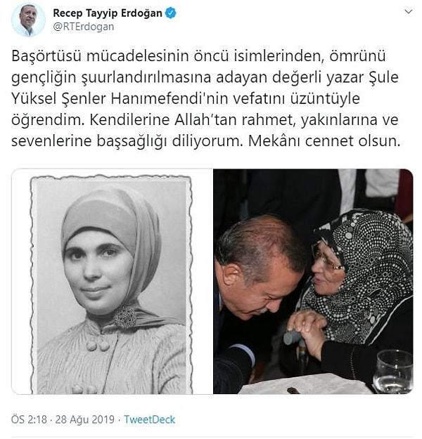 Şenler, 2 yıl önce vefat ettiğinde de Recep Tayyip Erdoğan hakkında bunları yazmıştı.