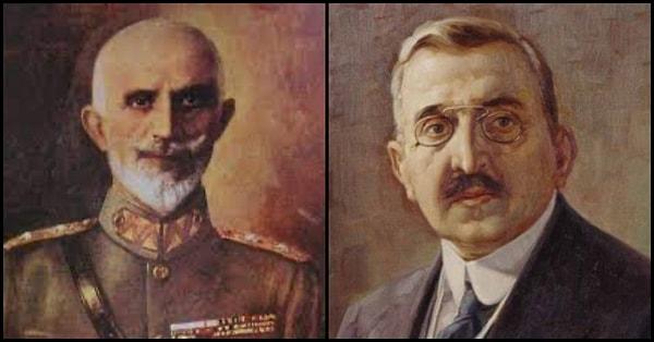 Georgios Hatzianestis ve Nikolaos Stratos (Başkomutan ve eski başbakan, 15 Kasım 1922'de kurşuna dizildiler.)