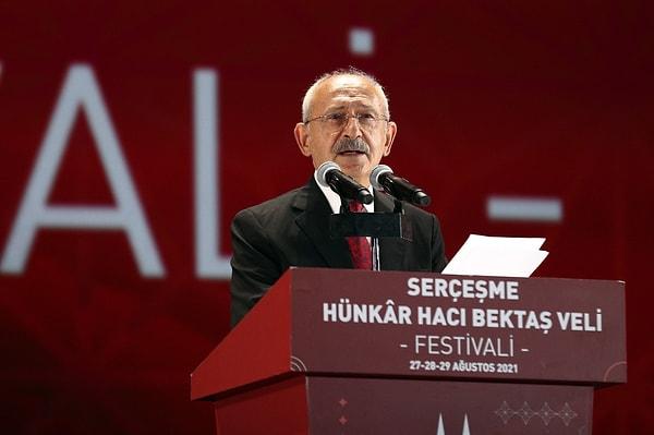Festivalin ikinci gününde CHP Genel Başkanı Kemal Kılıçdaroğlu, Hacı Bektaş Veli'nin değerlerini anma konuşması yaptı.