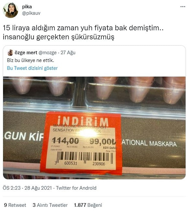 6. Şaşkınlığımız değişmiyor ama fiyatlar hep değişiyor.