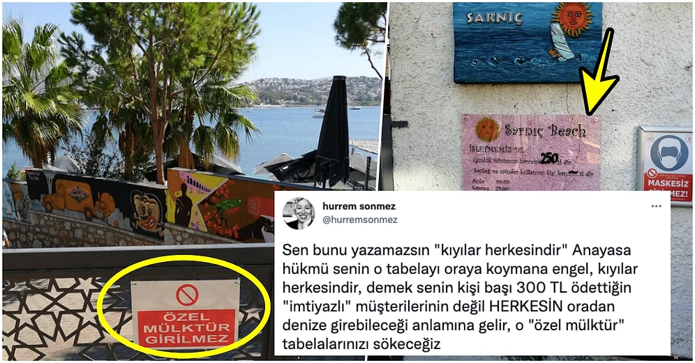 Bir Kullanıcı, Sadece "İmtiyazlı" Kişileri İçeri Alan "Özel Mülk" Sahibi Sahil İşletmecilerine İsyan Etti