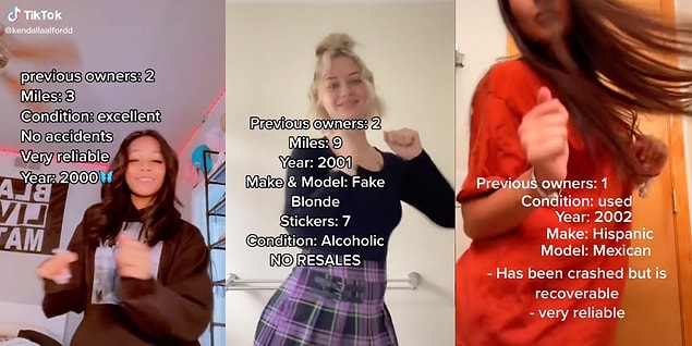 Son günlerde TikTok'ta yayılan yeni bir akım var; kadınlar kendilerini ikinci el arabalara benzetiyor.