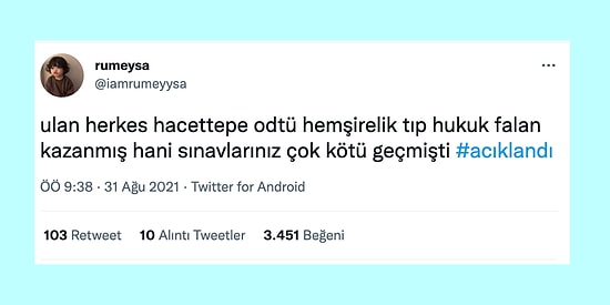 YKS Sonuçlarının Açıklanmasıyla Twitter'da Mizah Fırtınası Estiren Üniversite Adayları