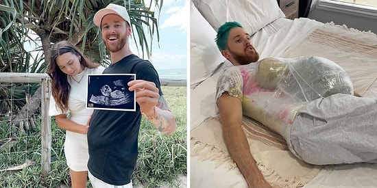 Самоуверенный папочка решил испытать на себе сложности беременности, и пожалел об этом