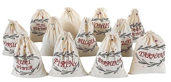 1. Sürekli satın alıp kavanozuna koyunca poşetini çöpe attığımız bakliyatlar için artık bez torba kullanalım!