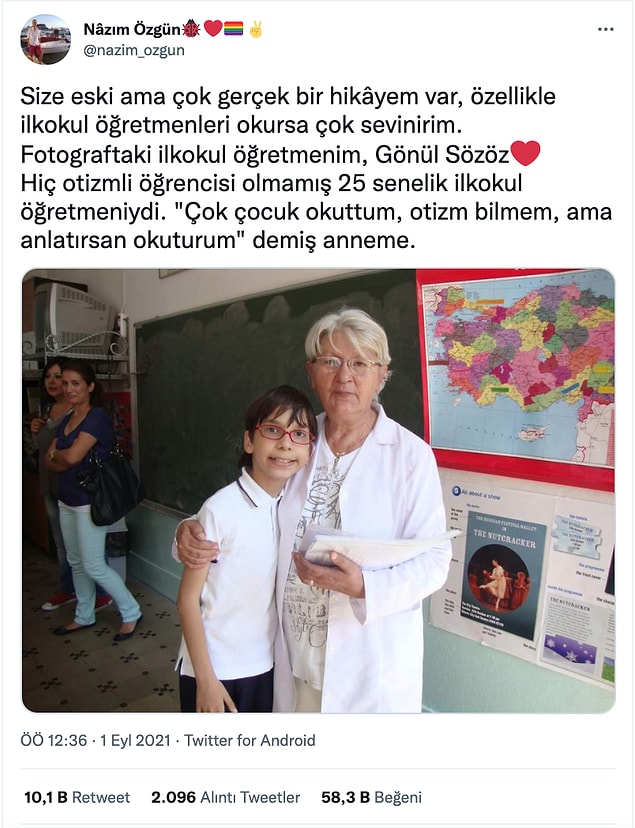 Nazım'ın hayatına dokunan o mükemmel insan ilkokul öğretmeni Gönül Sözöz. 👏🏻