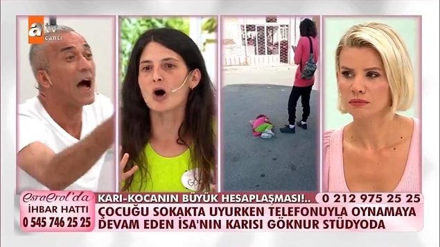 Canlı yayına çıkan İsa Bey, eşi Göknur'un sürekli evden kaçtığını çocuğuyla da ilgilenmediğini ileri sürdü.