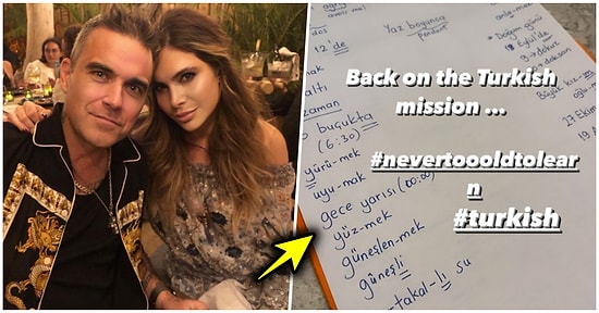 Ünlü Şarkıcı Robbie Williams'ın Türk Asıllı Eşi Ayda Field Türkçe Dersleri Almaya Başladığını Duyurdu