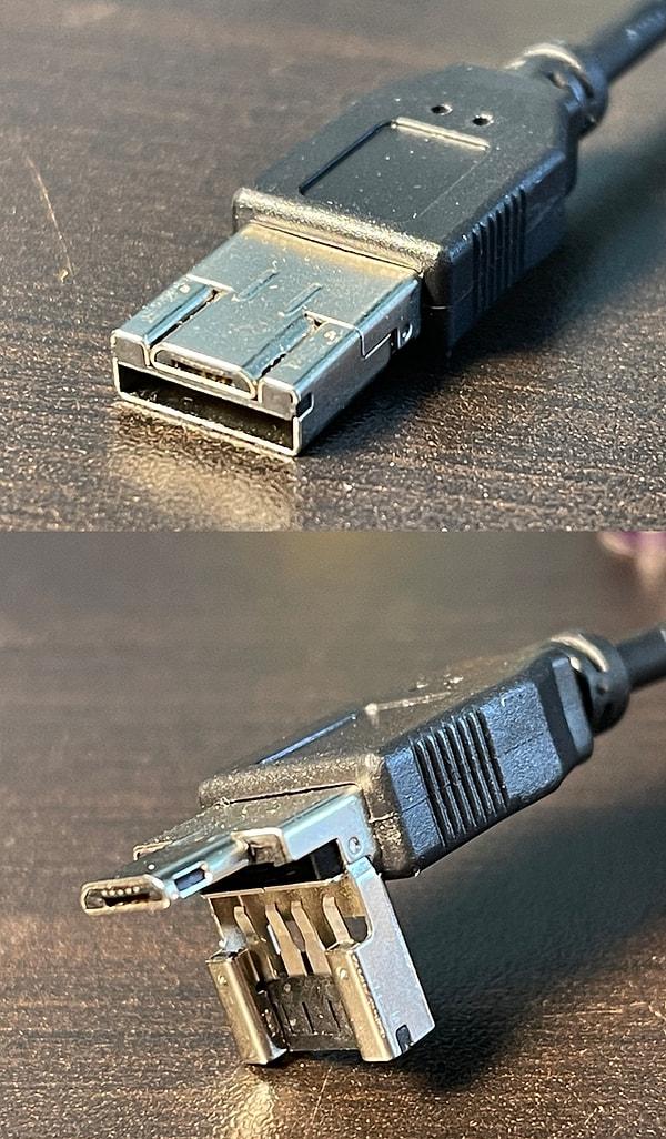 14. "Girişi kolayca değişebilen bir USB kablosu buldum"