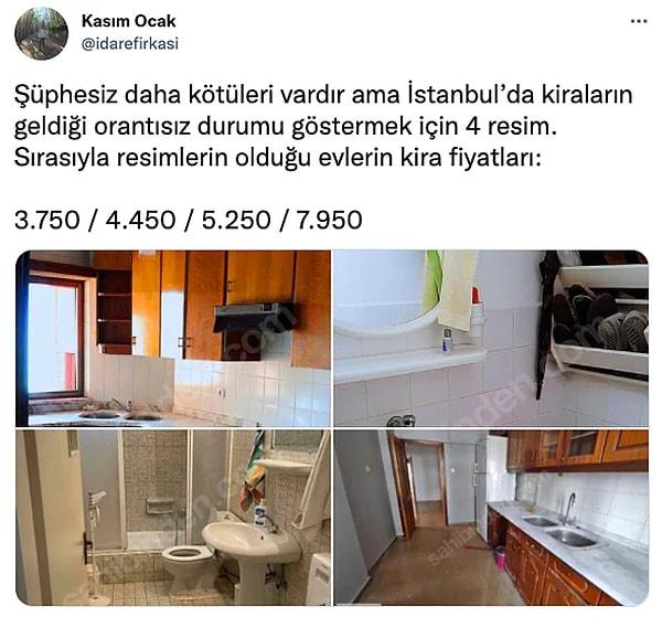 Ancak bu konuda İstanbul aldı başını gidiyor. Asgari maaşla çalışan ortalama bir vatandaşın bırakın evin market alışverişini, suyunu, elektriğini karşılamasını yalnızca evin kirasını ödemesi bile gün geçtikçe imkansız hale geliyor.