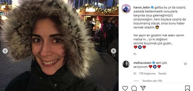 Magazinden uzak olsalar da sosyal medyada aşklarını ilan etmekten çekinmiyor çiftimiz. Beraber sık sık paylaşım yapan Melisa Sözen ve Harun Tekin, birbirlerine yazdıkları notlarla iç ısıtıyor.