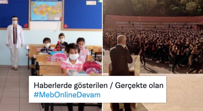 Okullardaki Kalabalığa İsyan Eden Öğrenciler, Sosyal Medyada #MEBOnlineDevam Dedi...