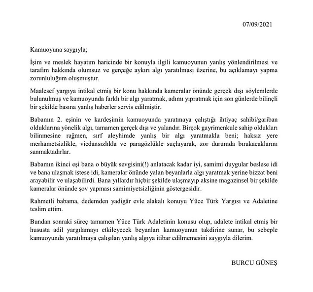 8. Burcu Güneş, babasının Antalya'daki evini üstüne geçirdiği iddiasıyla üvey annesine dava açtığı haberlerine cevap verdi!