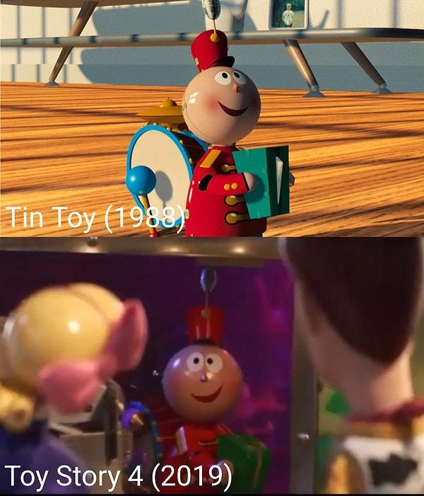 30. Pixar'ın ilk projelerinden biri olan Tin Toy (1988), Toy Story'de yine karşımıza çıkıyor.