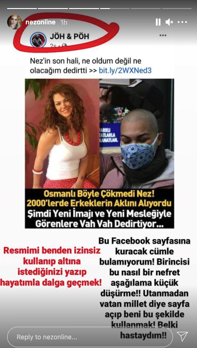 Ayrıca Instagram hikayelerinde de durum hakkında bir açıklamada bulundu.