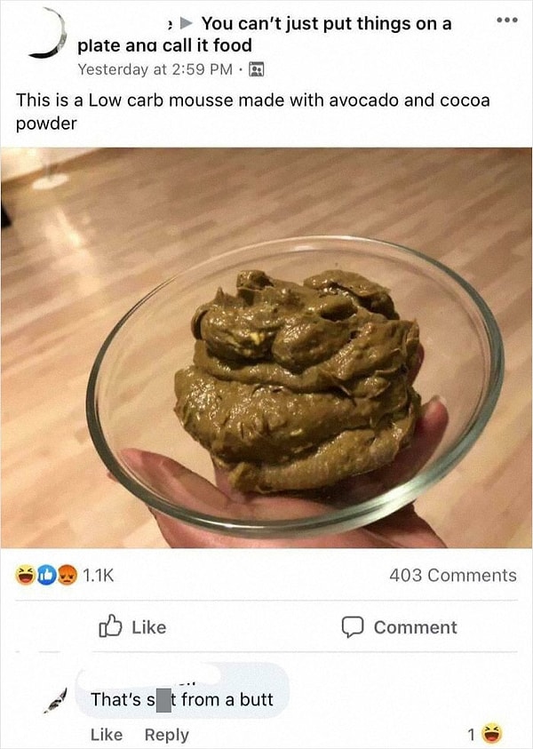 2. Мусс с низким содержанием углеводов из авокадо и какао-порошка. Лол!