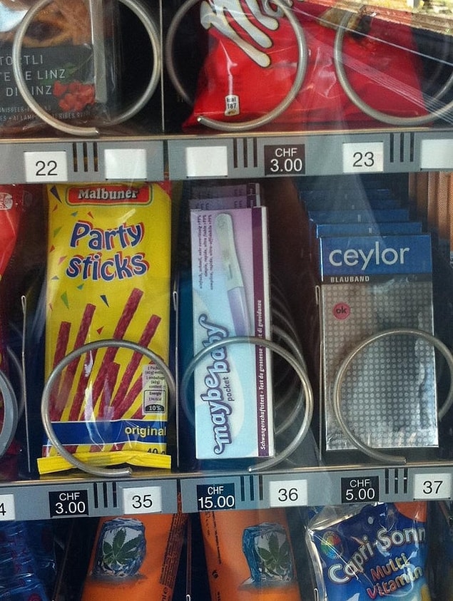 16. "İsviçre'deki otomatlarda hamilelik testi satılıyor!"