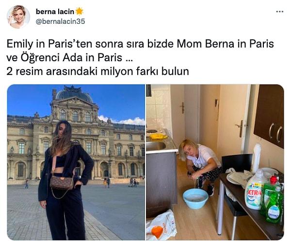2. Pantheon-Sorbonne Üniversitesi'ni kazanan kızını yurda yerleştirmek için Paris'e giden Berna Laçin'in paylaştığı bu fotoğrafı herkesi güldürdü.