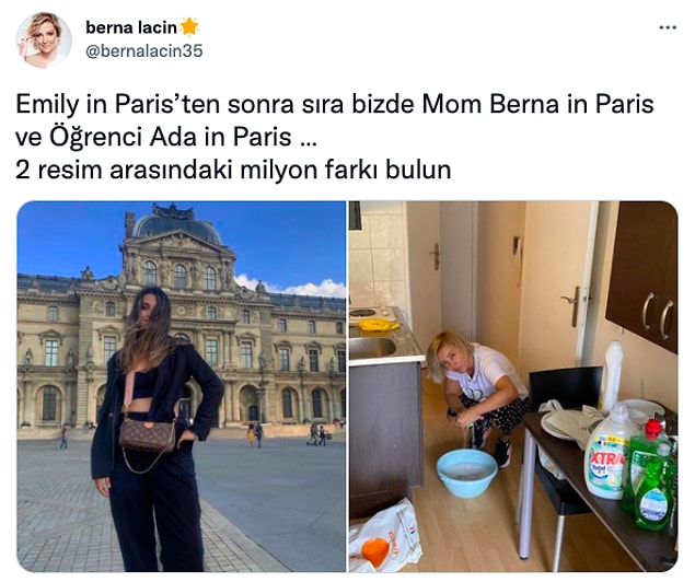 2. Pantheon-Sorbonne Üniversitesi'ni kazanan kızını yurda yerleştirmek için Paris'e giden Berna Laçin'in paylaştığı bu fotoğrafı herkesi güldürdü.