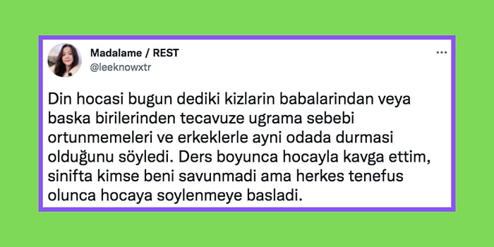 Kız Çocukların Örtünmedikleri İçin Babalarının Tecavüzüne Uğradıklarını Söyleyen Din Öğretmeni ve Yorumlar