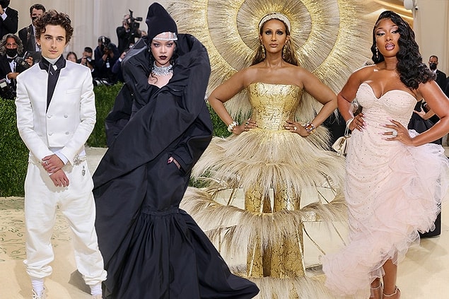 Öncelikle bilmeyenleriniz için dün akşam Met Gala 2021 vardı, New York'taki Metropolitan Sanat Müzesi yararına düzenlenen gecede ünlüler adeta birbirleri ile yarış halindelerdi.