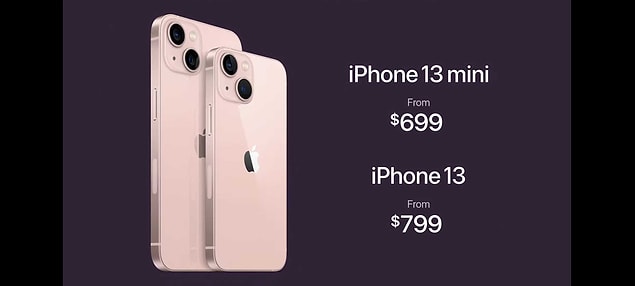 Şimdi de geleli fiyatlara... iPhone 13 799 dolar, iPhone 13 mini ise 699 dolardan satışa sunuluyor. Türkiye fiyatlarıysa şu şekilde: