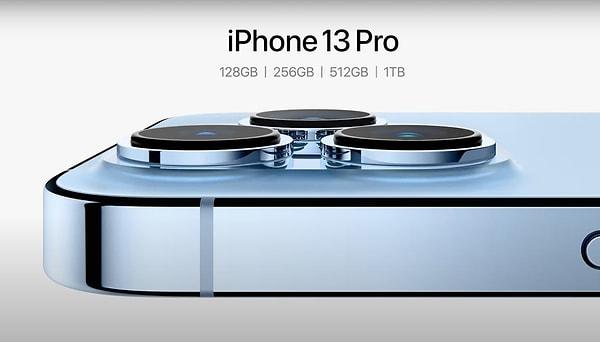 iPhone 13 Pro 128, 256, 512 GB ve 1 TB saklama alanı seçenekleriyle geliyor. Türkiye fiyatlarıysa şu şekilde: