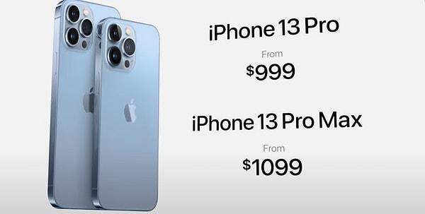 Fiyatıysa 999 dolar. iPhone Pro Max'in fiyatı da 1099 dolar.