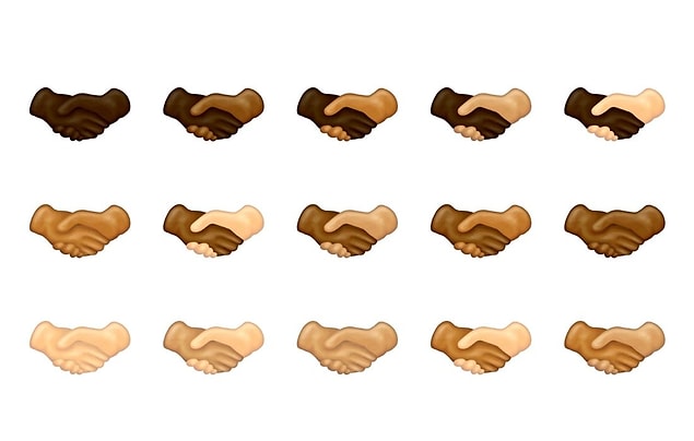 Unicode, bu listenin 2014'ten beri olduğu gibi bireylerin çeşitliliği göz önüne alınarak tasarlandığını not düştü. Bu yüzden el sıkışma emojileri birçok farklı renk tonunda hazırlandı.