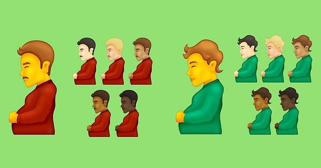 Bu sene sosyal medyada en çok konuşulan yeni emojilerden birisi de tartışmasız hamile erkek oldu.