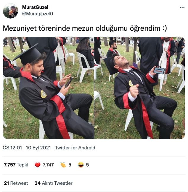11. "İşte şimdi gerçekten kutlayabilirim!" sevinci.