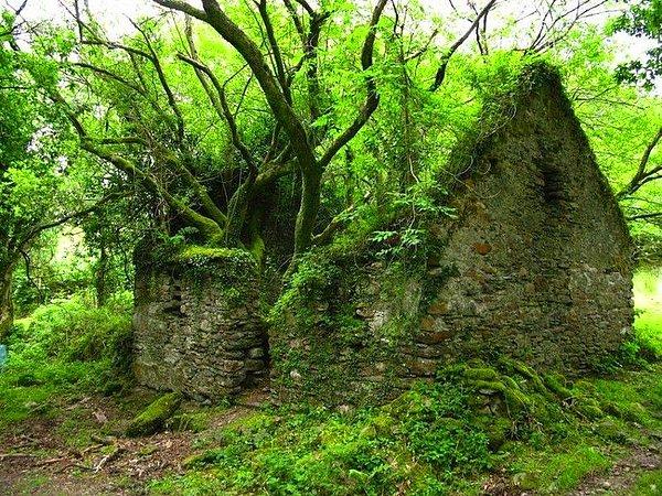55. İrlanda'da Sneem ve Kenmare arasındaki terk edilmiş kulübe.