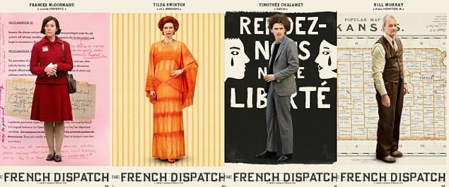 4. The French Dispatch'ten karakter posterleri yayımlandı.